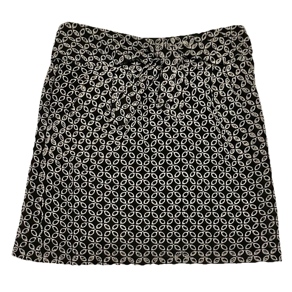 VTG Grace Mini Skirt 4 Lined High Rise Black White Eyelet Preppy Y2K Alt Goth - Picture 1 of 6